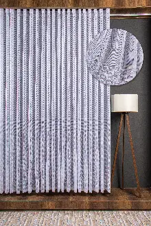 Herringbone (balık Sırtı) Örme Tül Perde - Modern Ve Minimalist Tasarım - Beyaz
