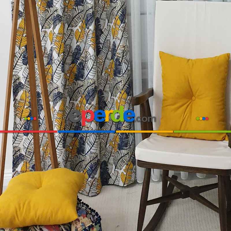 Mutfak Fon Perde Baskılı Evm737- Siyah