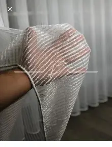 Brillant Düz Çizgili Ağır Gramajlı Lüx Tül Perde