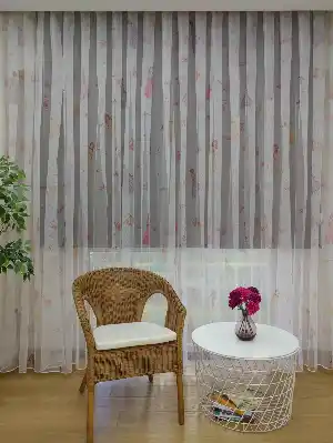 Çocuk Odası Tül Perde - Pembe Dijital Baskılı Prenses Desenli-  Çok Renkli 3