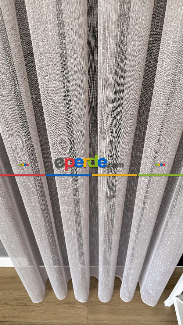 Bebek Odası Tül Perde - Pudra Pembe Şantuk Keten Düz Tül Perde - Premium Kalite Serisidir.