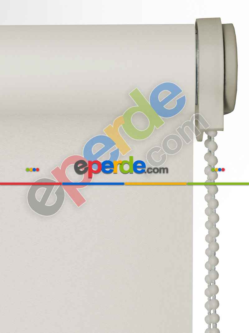 Oturma Odası - Ekru Saten Stor Perde- Krem Açık