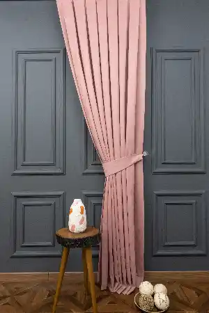 Şok Fiyat Pembe Renk Fon Perde