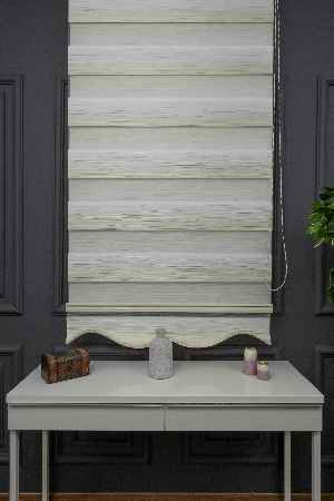 Açık Krem Renginden Koyu Krem Rengine Geçişli Plise Zebra Perde