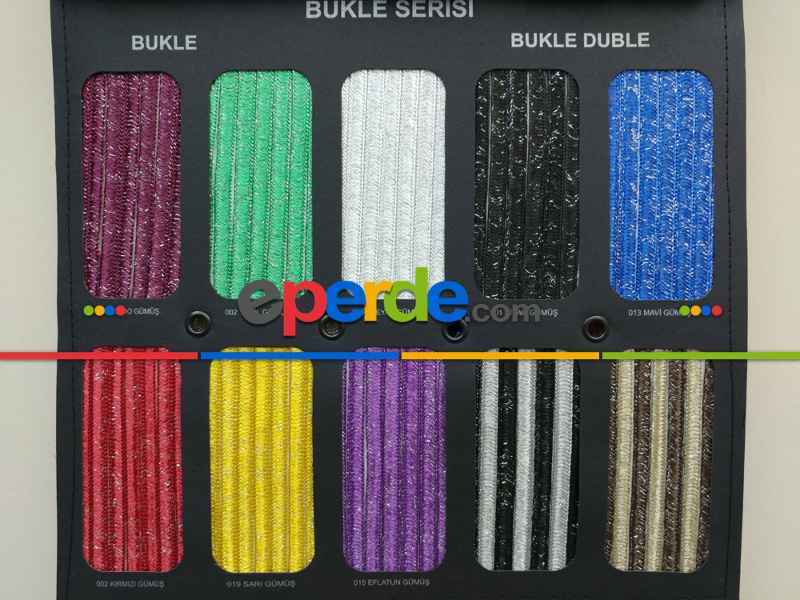 Bukle İp Perde (beyaz, Krem, Gri, Kırmızı, Bordo, Siyah, Mavi, Pembe, Sarı)- Siyah-yeşil-mavi-gri-füme-antrasit-kırmızı-sarı-beyaz