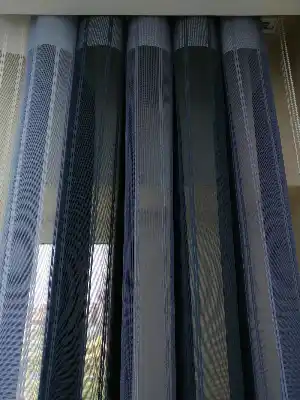 Salon - 1. Kalite Çizgili Tül Dikey Zebra Perde Ft33 Parlament - Ft30 Lila- Lacivert