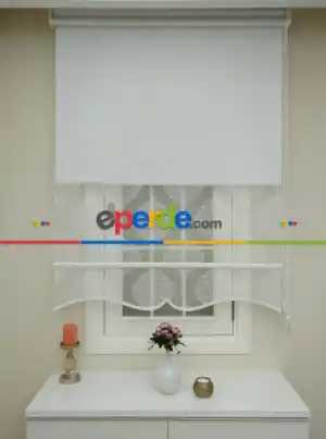 Örme Tül Stor Perde- Ekru
