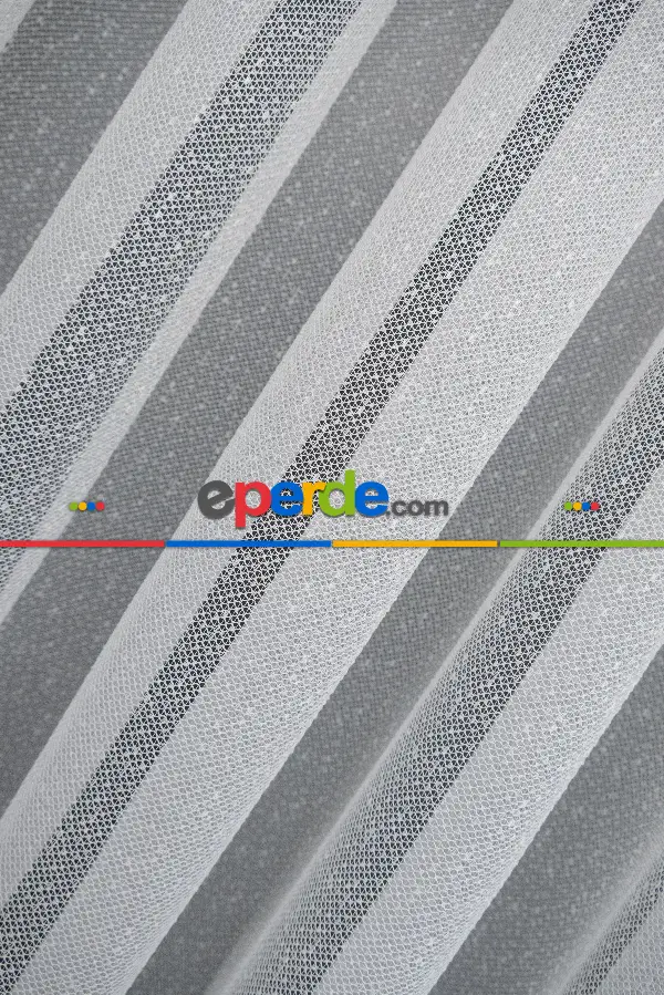 Salon Tül Perde - Şehrazat Fransız Danteli Etek Ucu Gold Nakışlı Örme Tül