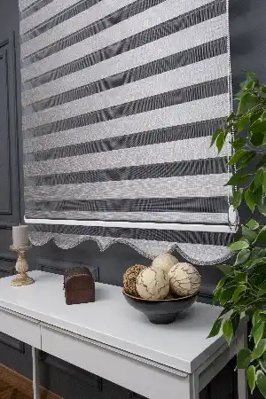 Gri Bambu Zebra Perde 110x200