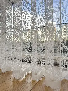 Fransız Dantel Örme Tül Perde, Desenli Ütü İstemeyen Tül