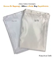 Beyaz Ve Krem Atlas Saten Güneşlik- Beyaz-krem