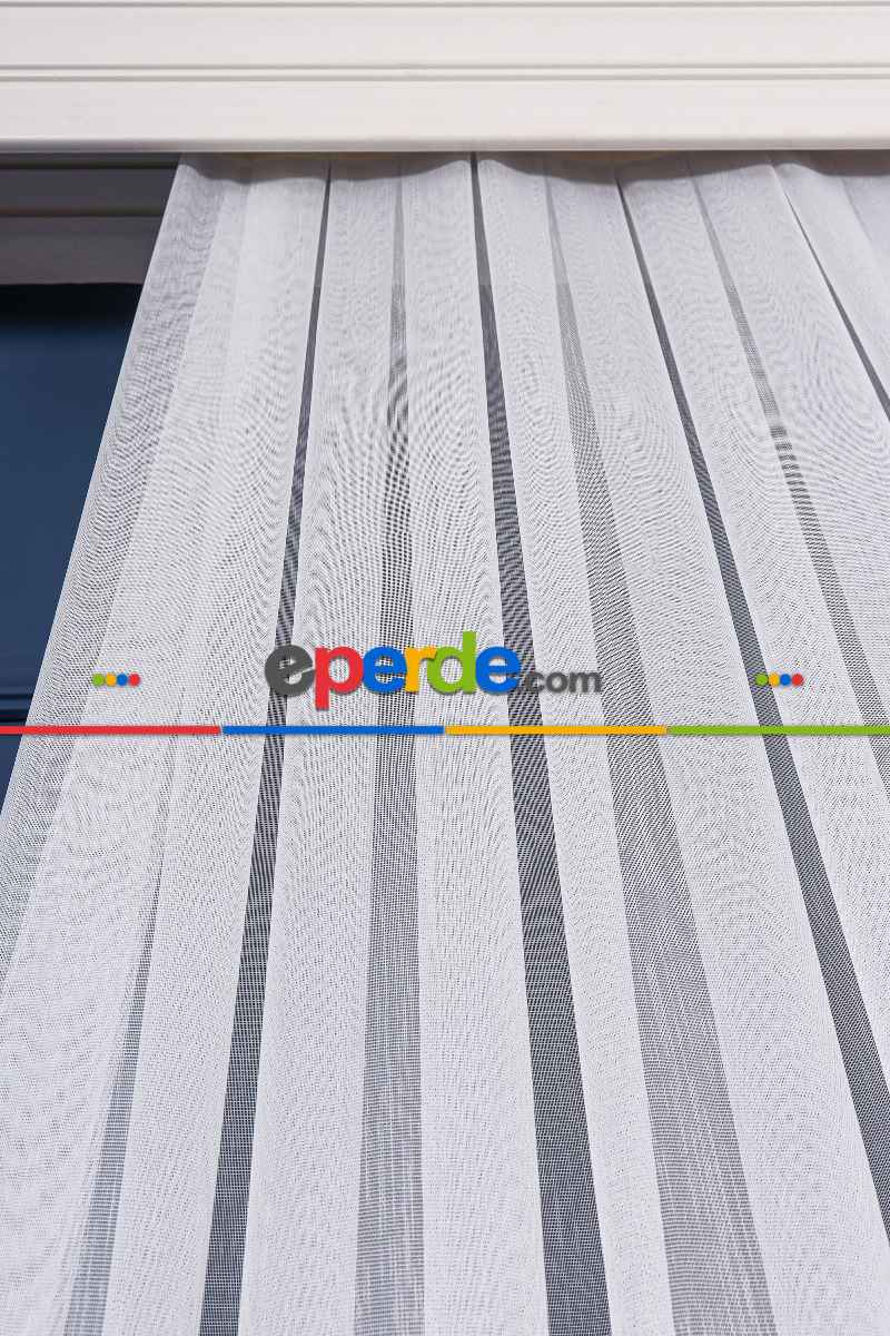 Salon Tül - Cam Kırığı Dijital Baskılı Tül Perde