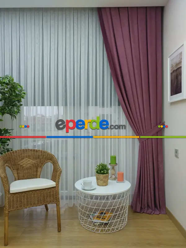 Soft Gül Kurusu Fon Perde Geniş En (285)- Gül Kurusu Açık