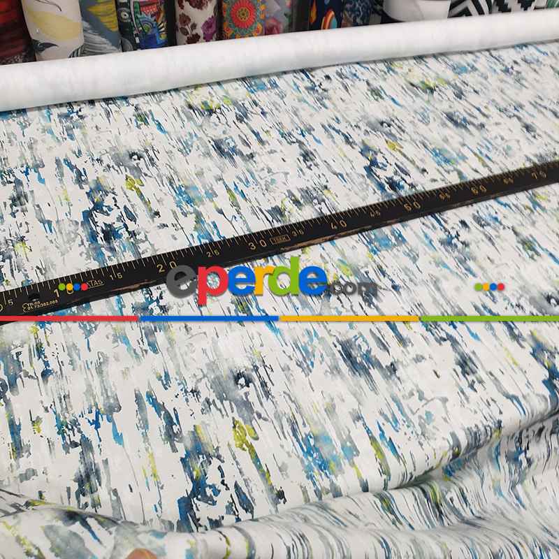 Etnik Desenli Fon Perde Evm290 _e - Kumaşı Kalındır Duck Bezi Değildir.- Gri-Füme-Antrasit-Çok Renkli