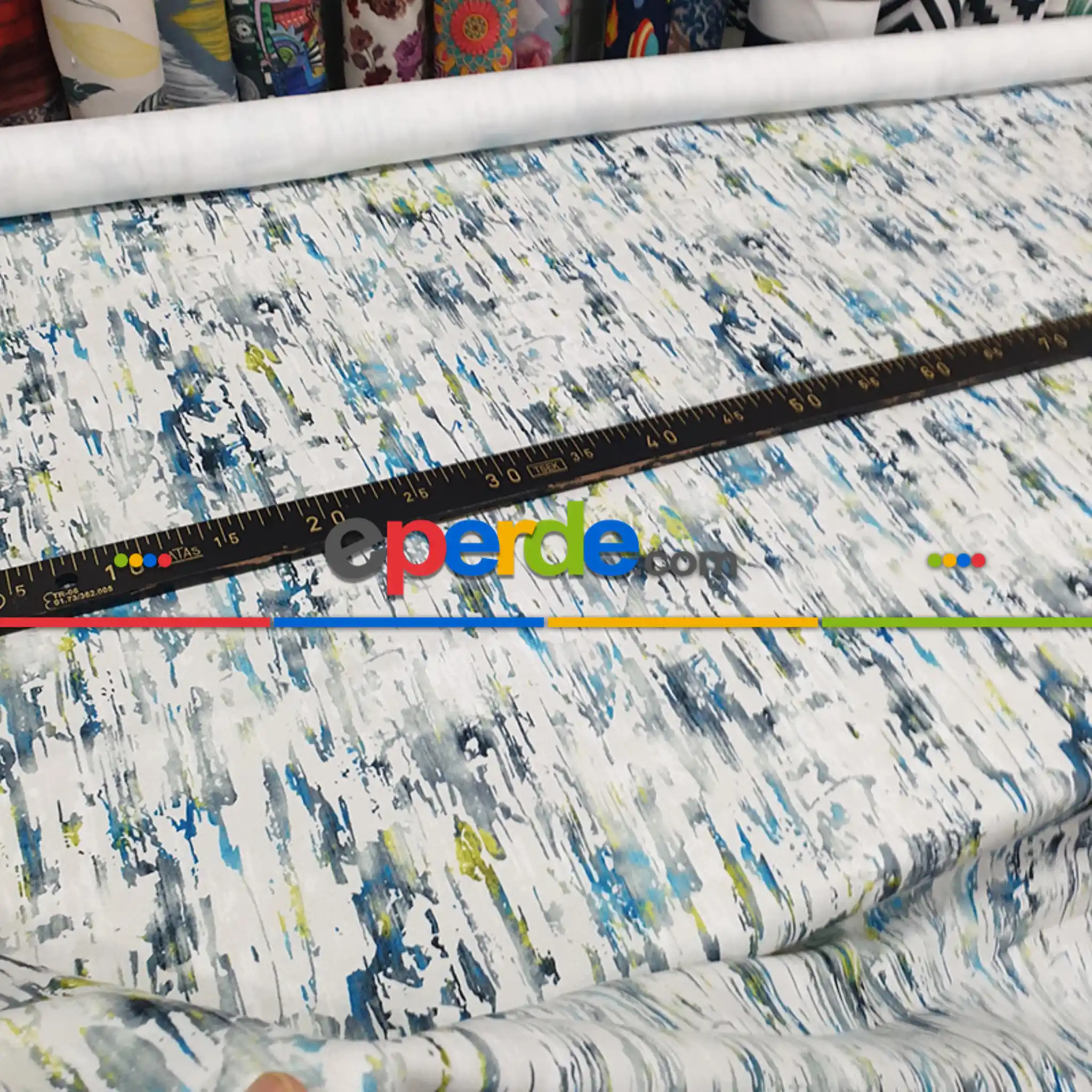 Etnik Desenli Fon Perde Evm290 _e - Kumaşı Kalındır Duck Bezi Değildir.- Gri-Füme-Antrasit-Çok Renkli