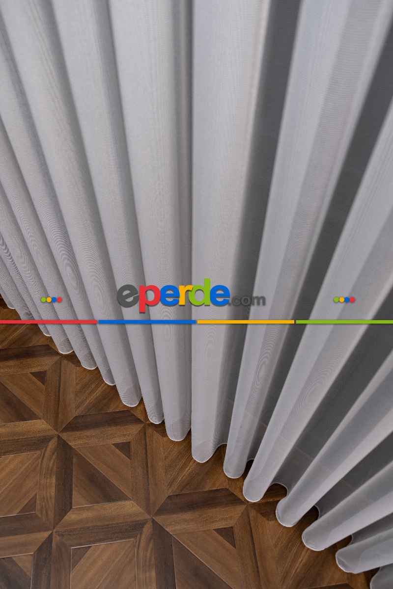 Mutfak - Gri Renk Monaliza Dökümlü Ütü İstemeyen Tül - İtinalı Dikiş Garantisi