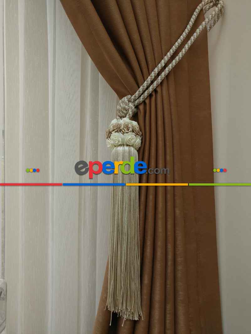 Soft Kakao Rengi Fon Perde Geniş En (285)- Kakao