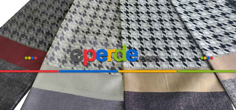 Siyah Gri Kaz Ayağı Desenli Fon Perde, Adet Fiyatıdır, İstediğiniz Boy Ölçüsünde Dikilir, 70 İla 100cm, Sık Pile Eninde Seçenekli 70cm X 290cm 