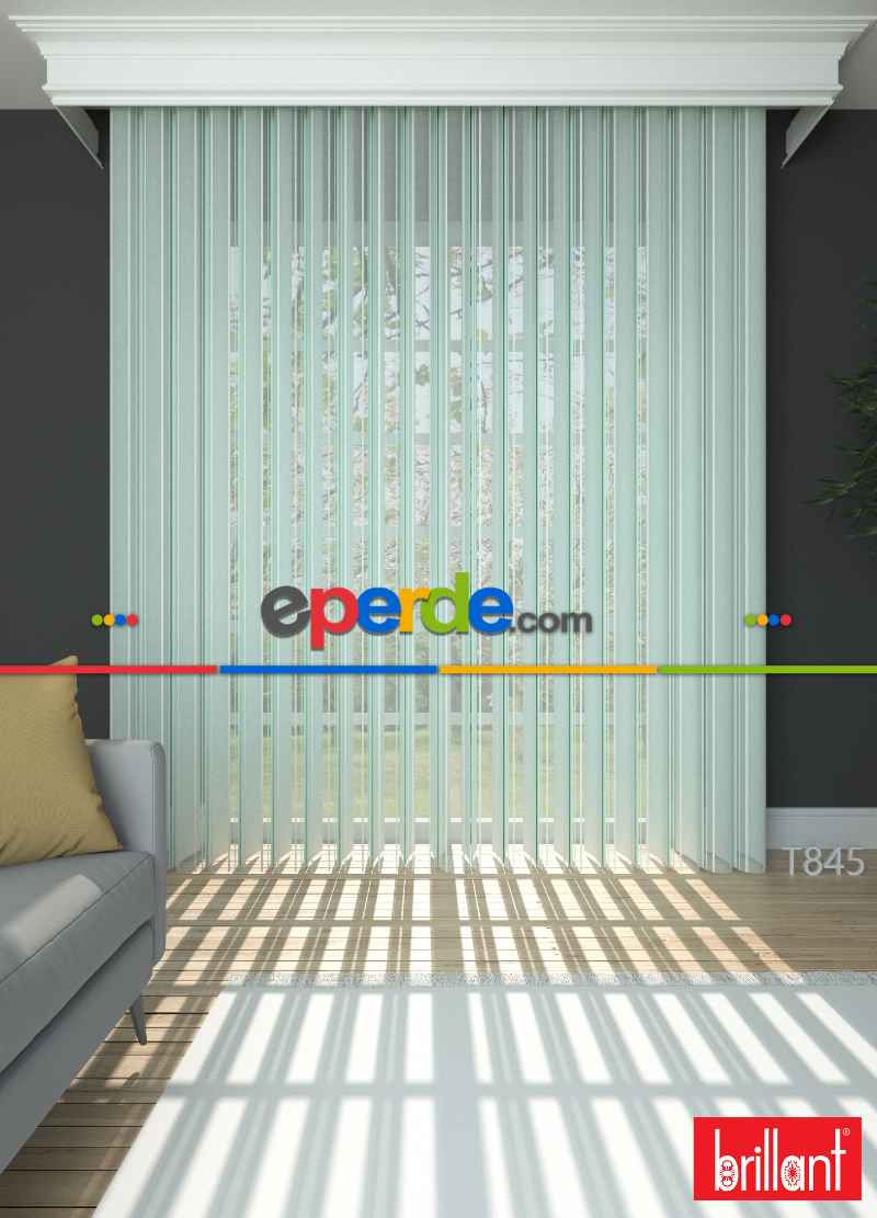 Brillant Akıllı Tül Perde Bebeksi Mavi Renkli Tül Dikey Zebra Perde Düz 1. Kalite