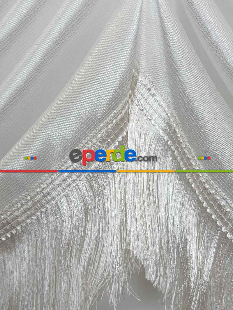 İtalyan Model Monalisa Saçaklı Tül Perde, Premium Kalite Seri