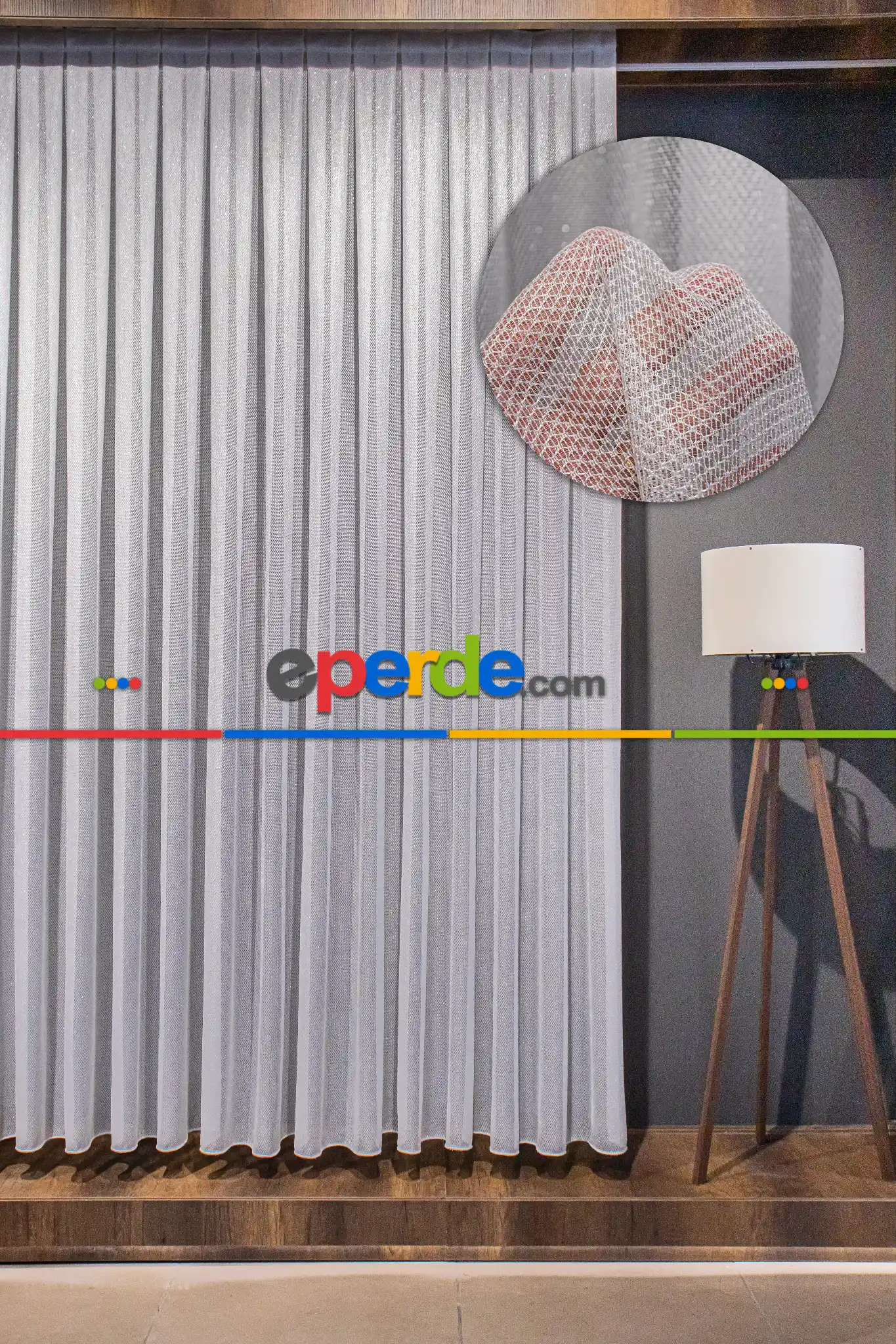 Salon - Yüksek Kalite Gümüş Simli Tül Perde - Gramajlı Ve Dökümlü, Armür Dokuma - Kruvaze Model Seçenekli