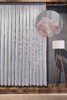 Oturma Odası - Yüksek Kalite Gümüş Simli Tül Perde - Gramajlı Ve Dökümlü, Armür Dokuma - Kruvaze Model Seçenekli