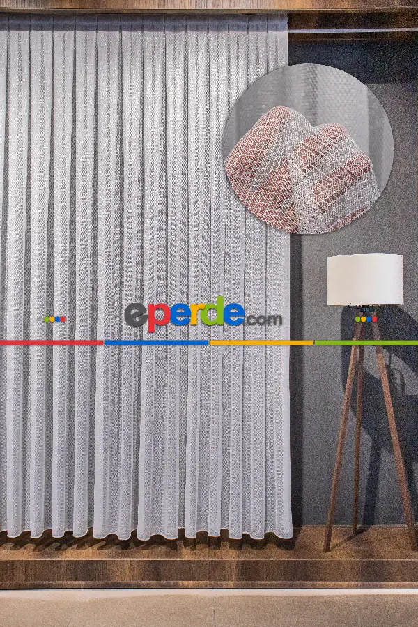 Salon - Yüksek Kalite Gümüş Simli Tül Perde - Gramajlı Ve Dökümlü, Armür Dokuma - Kruvaze Model Seçenekli