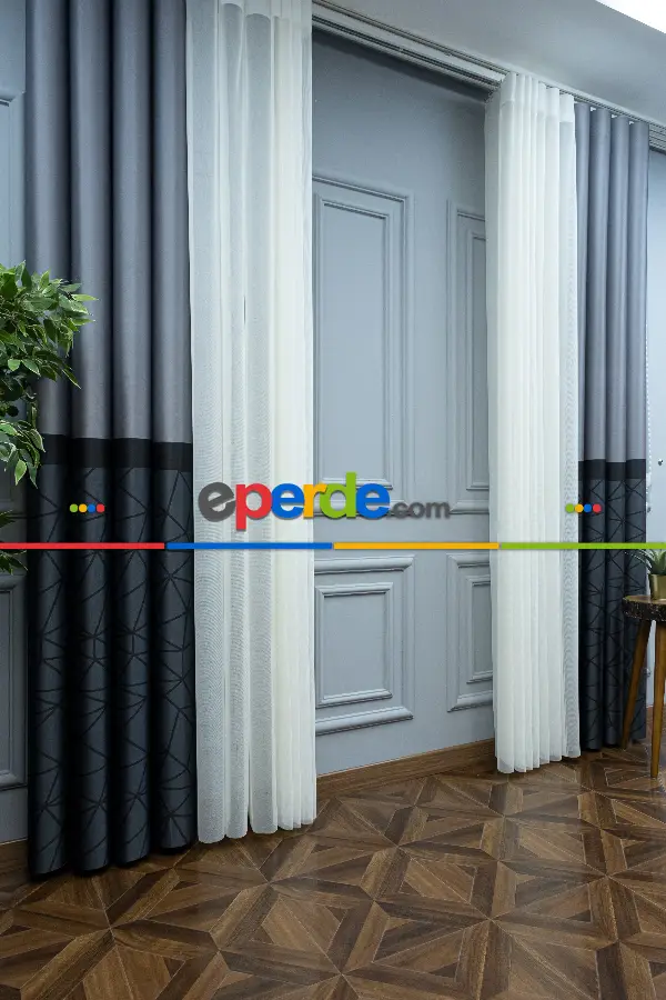 Lens Akıllı Dikey Tül Perde Mermer-33- Çok Renkli 2