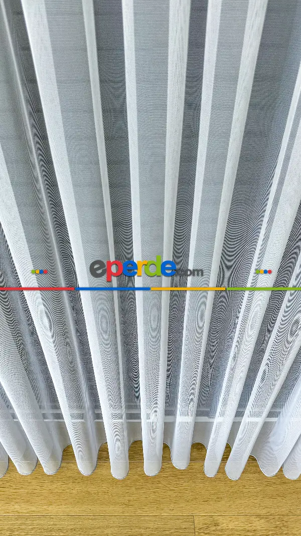 Mutfak Tül Açık Gri Grek Zemin Düz Tül Perde - Kurşunlu