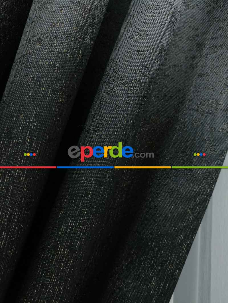 Patinedesenli Hardal Jakar Fon Perde (180)- Hardal