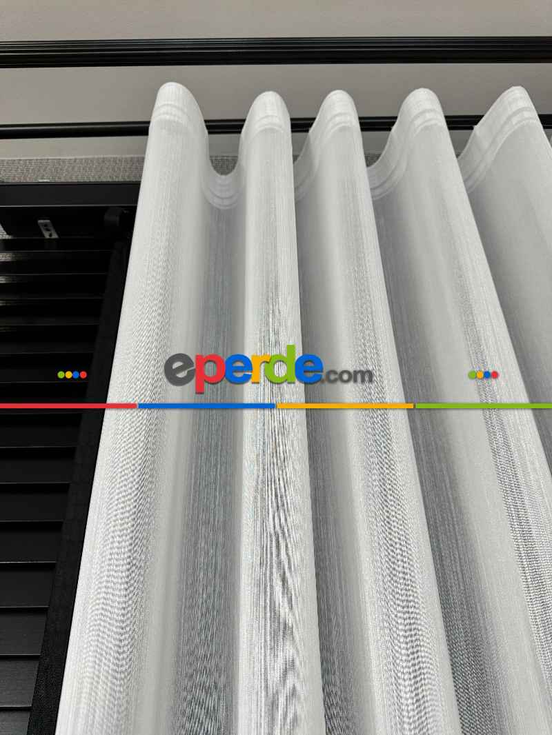 Genç Odası Hafif Çizgili Tül Perde - Premium Serisi - Ürün Videosu Açıklamada Vardır