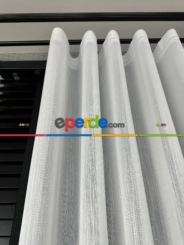 Mutfak Hafif Çizgili Tül Perde - Premium Serisi - Ürün Videosu Açıklamada Vardır