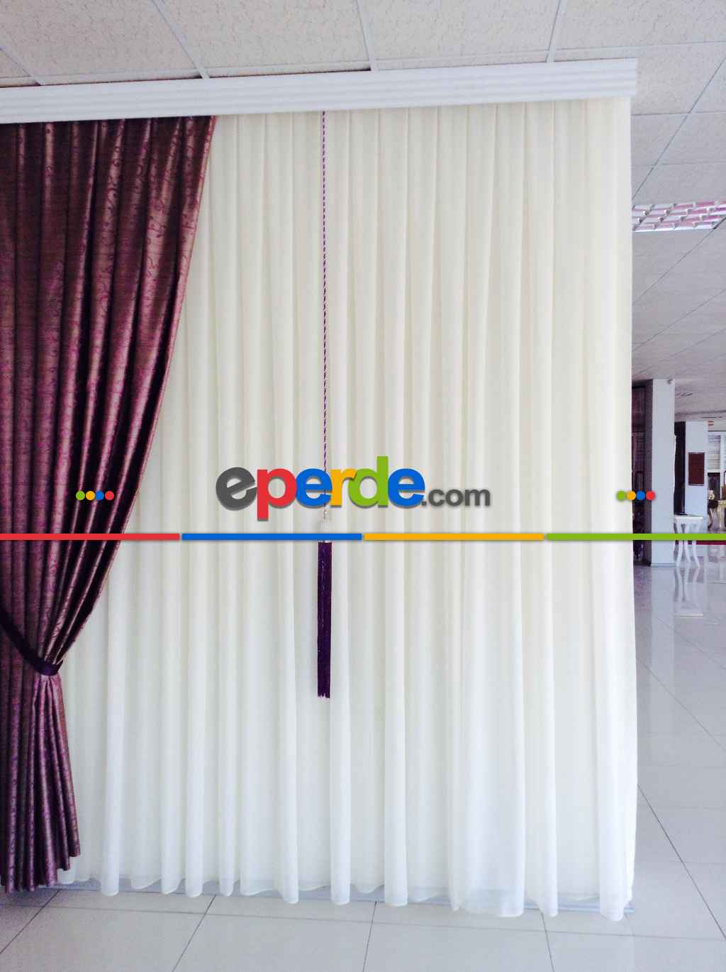 Düz Tül Perde (tergal Orjinal)- Krem