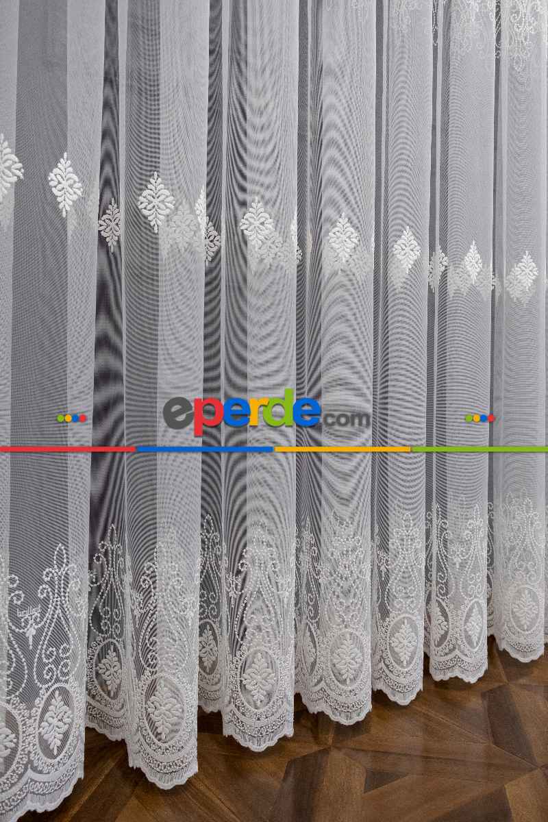 Yatak Odası - Brillant Tül Salon Damask Desen Tarz Moda Yeni Nakış İşlemeli Tül