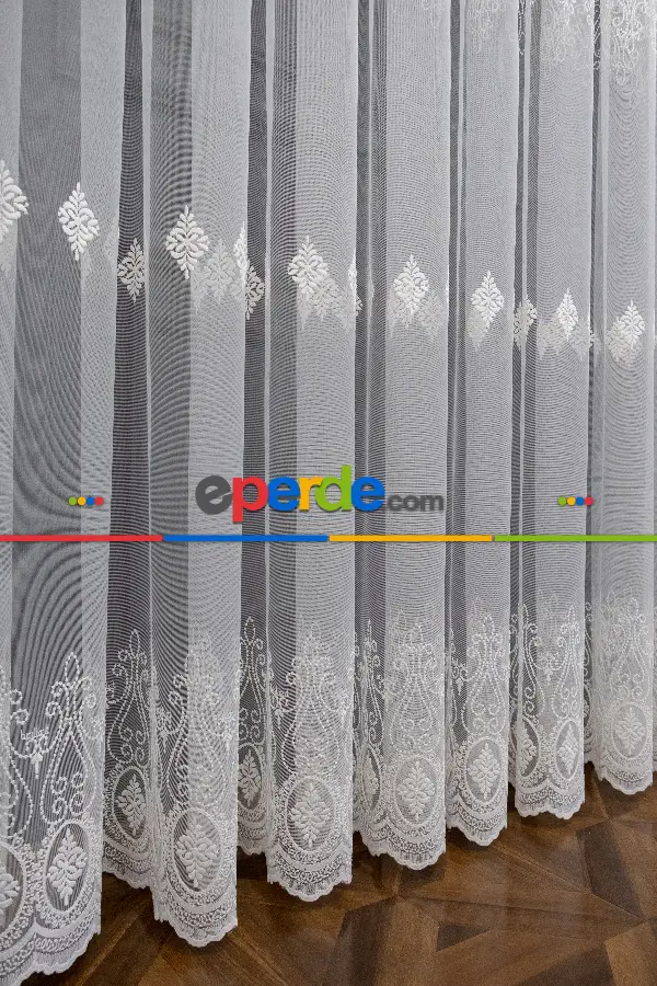 Brillant Tül Salon Damask Desen Tarz Moda Yeni Nakış İşlemeli Tül