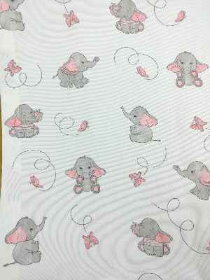 Bebek Odası Fon Perde - Minik Fil Fon Perde Modelleri- Gri Açık
