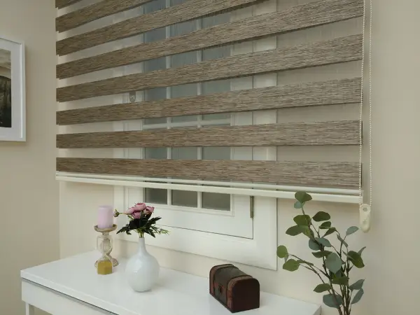 Zebra Perde - Bambu Zebra Perde- Kahve-Açık Vizon