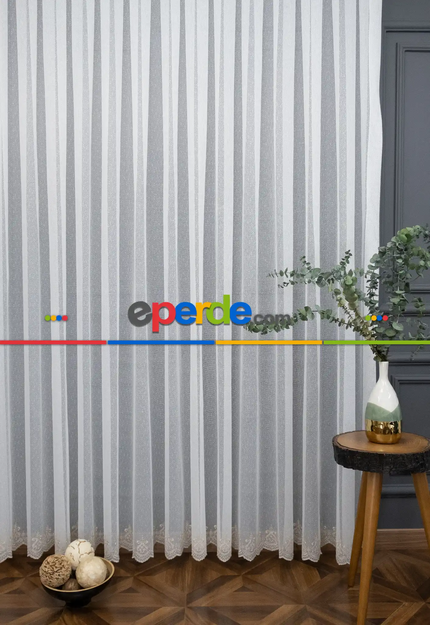 Şehrazat Fransız Danteli Etek Ucu Nakışlı Örme Tül Gold