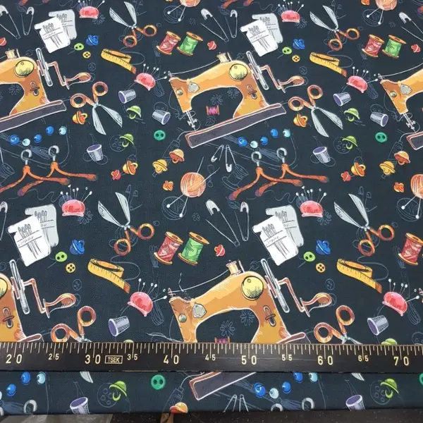 Dikiş Terzi Desenli Fon Perde Evm1095 Kumaşı Kalındır Duck Bezi Değildir- Siyah-Beyaz