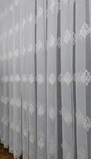 Grek Serpme Damask Desenli Motif İşlemeli - Ütü İstemez Tül Perde