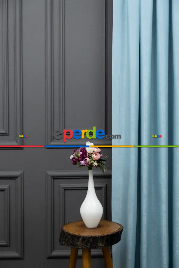 Salon - Soft Fon Perde Mint Yeşili Dökümlü En - Mint