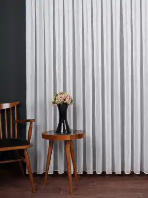 Ozi Yeni Sezon Çizgili Örme Tül Perde