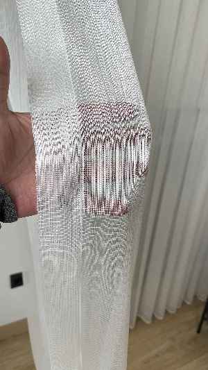 Mutfak - Düz Çizgili Tül - İnci Tül - Dönergücü- Ekru