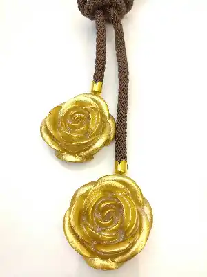Kahve Rose Braçol Perde Bağı Fon Bağı- Acı Kahve-roze Gold
