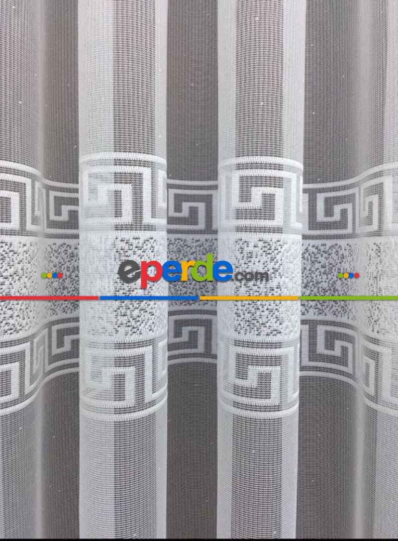 Yatak Odası - Ft Serisi Ara Bantlıversace Desen Tasarım Yeni Tül Perde- Ekru