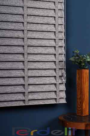 Gri 50mm Silüet Kumaş Jaluzi Perde