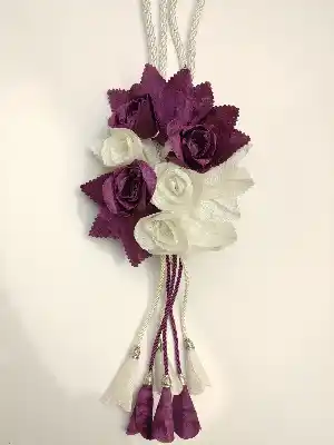 Perde Fon Bağı - Braçol - Mor - Krem Rengi- Krem Açık-Mor Patlıcan Moru