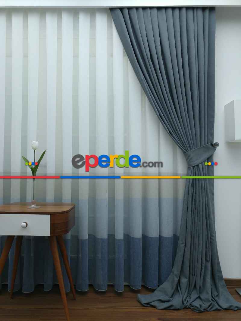 Bebek Odası - Mavi - Düz Fon Perde 817