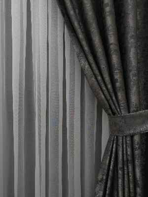 Gri - Katyonik Jakar Fon Perde- Gri-füme-antrasit