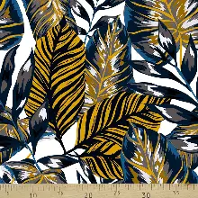 Mutfak Perdesi Kanat Fon Perde Yaprak Desenli- Siyah